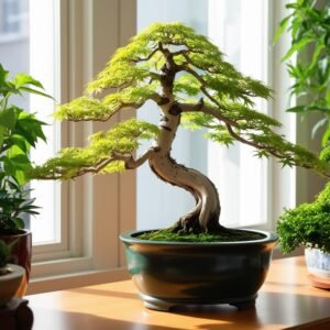 green Japanese maple bonsai