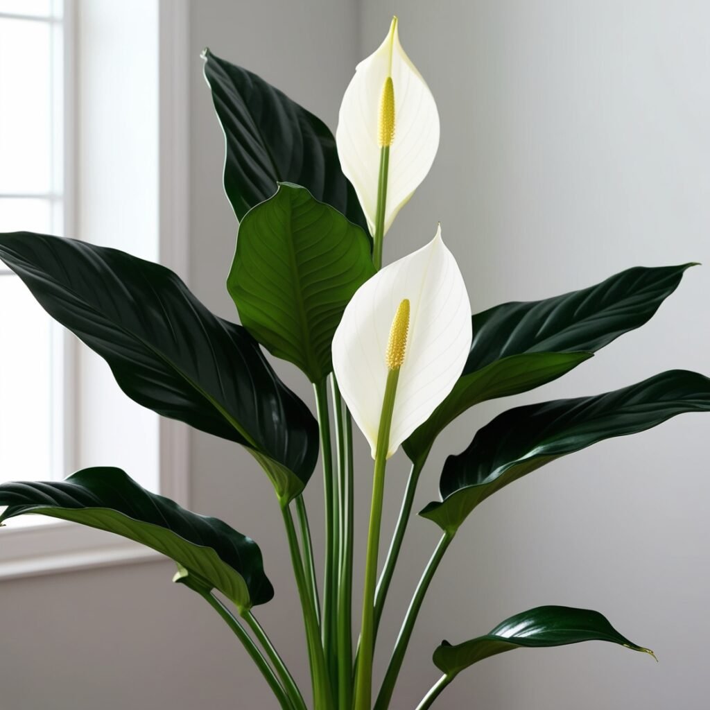 difference between a peace lily and a chinese evergreen. 